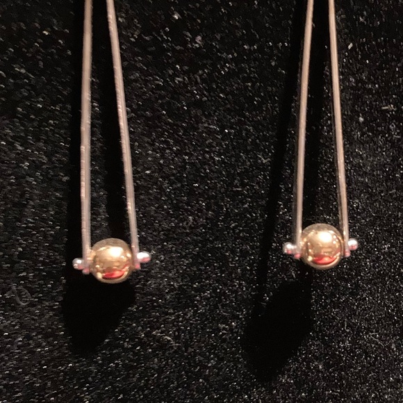 TOCARA. Deborah. Sterling Silver & 14K Rose Gold plated. Hook earrings - Picture 3 of 3